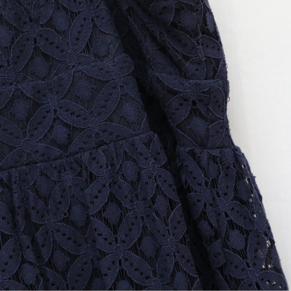 Le Chateau navy blue lace cocktail dress mini party short bohemian L babydoll - Picture 7 of 9